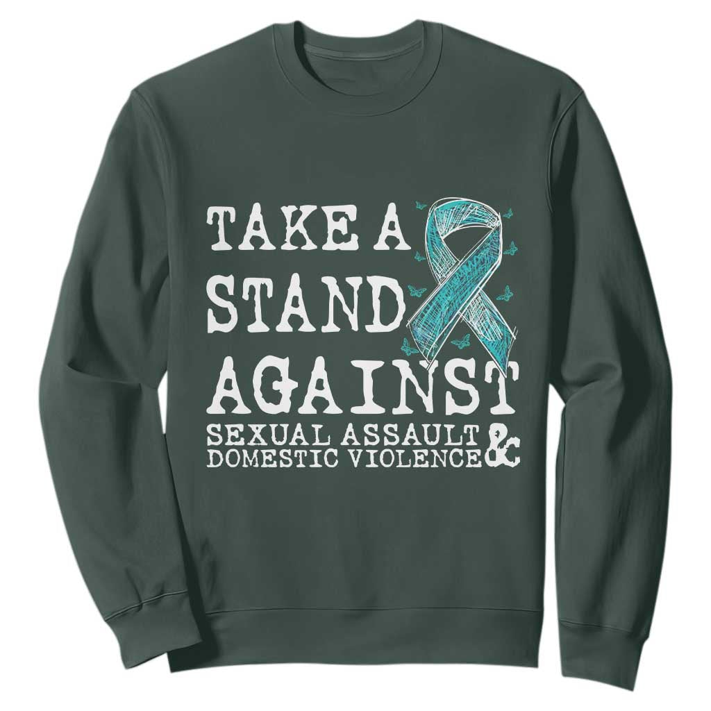 Sexual Assault Prevention Support Sweatshirt Stand Against Sexual Assault & Domestic Violence