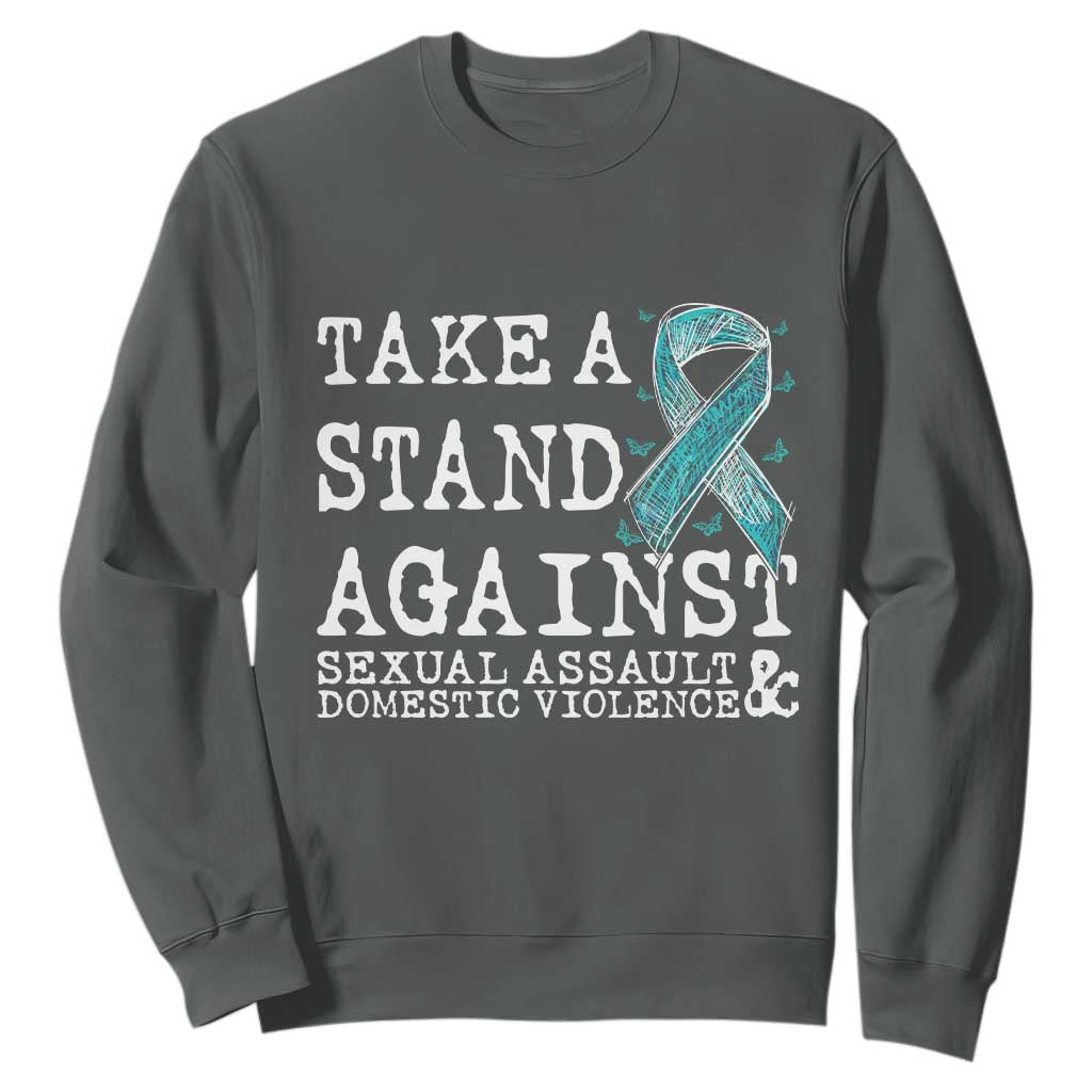 Sexual Assault Prevention Support Sweatshirt Stand Against Sexual Assault & Domestic Violence