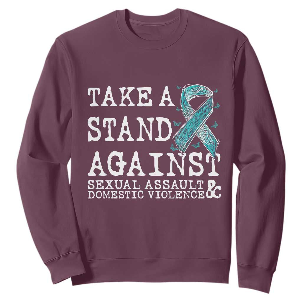 Sexual Assault Prevention Support Sweatshirt Stand Against Sexual Assault & Domestic Violence