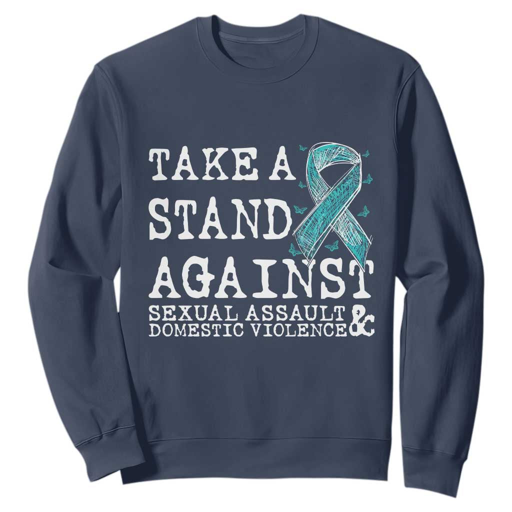 Sexual Assault Prevention Support Sweatshirt Stand Against Sexual Assault & Domestic Violence
