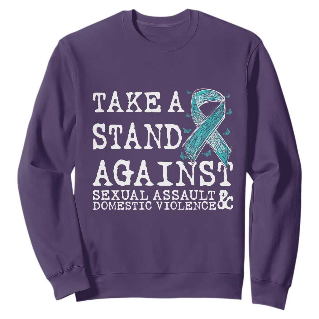 Sexual Assault Prevention Support Sweatshirt Stand Against Sexual Assault & Domestic Violence