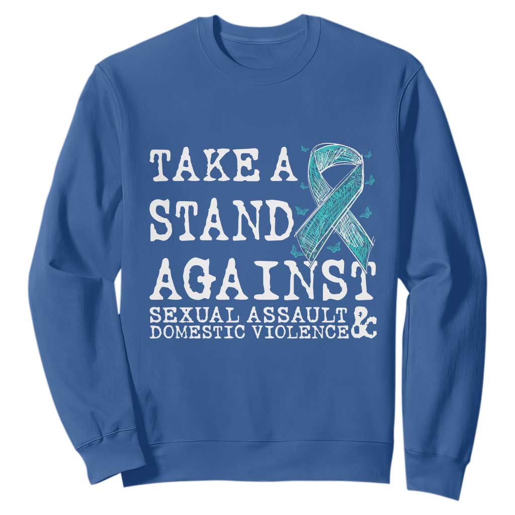 Sexual Assault Prevention Support Sweatshirt Stand Against Sexual Assault & Domestic Violence