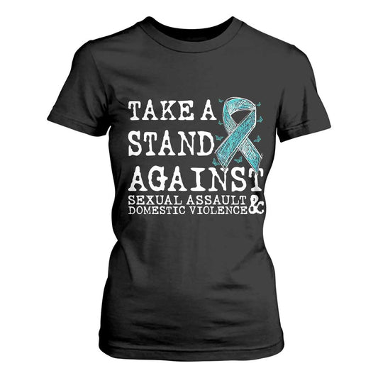 Sexual Assault Prevention Support T Shirt For Women Stand Against Sexual Assault & Domestic Violence
