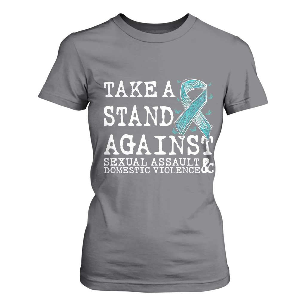 Sexual Assault Prevention Support T Shirt For Women Stand Against Sexual Assault & Domestic Violence