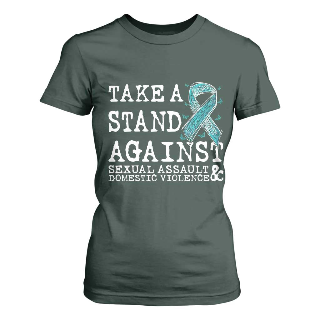Sexual Assault Prevention Support T Shirt For Women Stand Against Sexual Assault & Domestic Violence