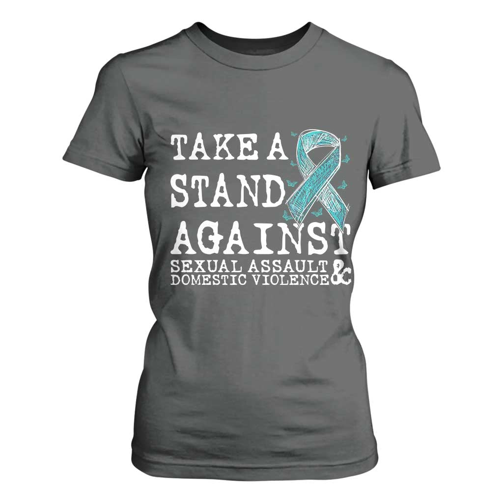 Sexual Assault Prevention Support T Shirt For Women Stand Against Sexual Assault & Domestic Violence