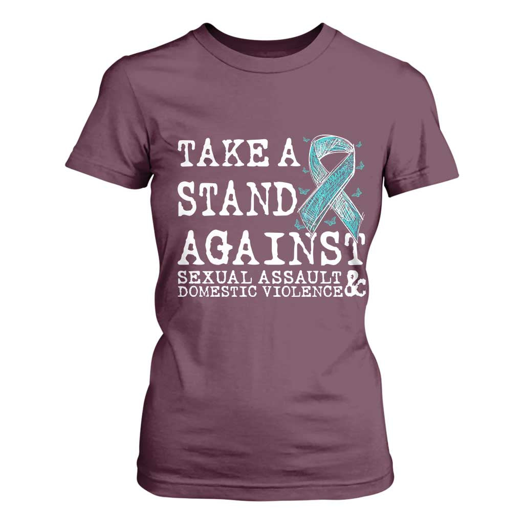 Sexual Assault Prevention Support T Shirt For Women Stand Against Sexual Assault & Domestic Violence