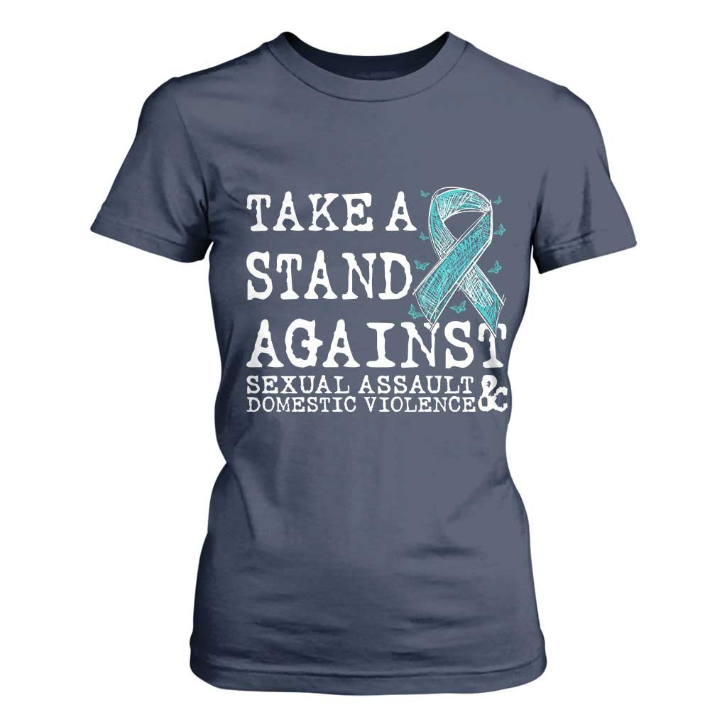 Sexual Assault Prevention Support T Shirt For Women Stand Against Sexual Assault & Domestic Violence