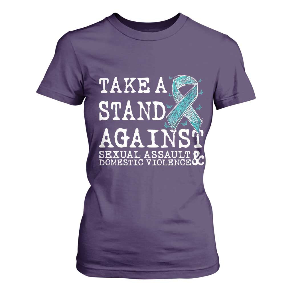 Sexual Assault Prevention Support T Shirt For Women Stand Against Sexual Assault & Domestic Violence