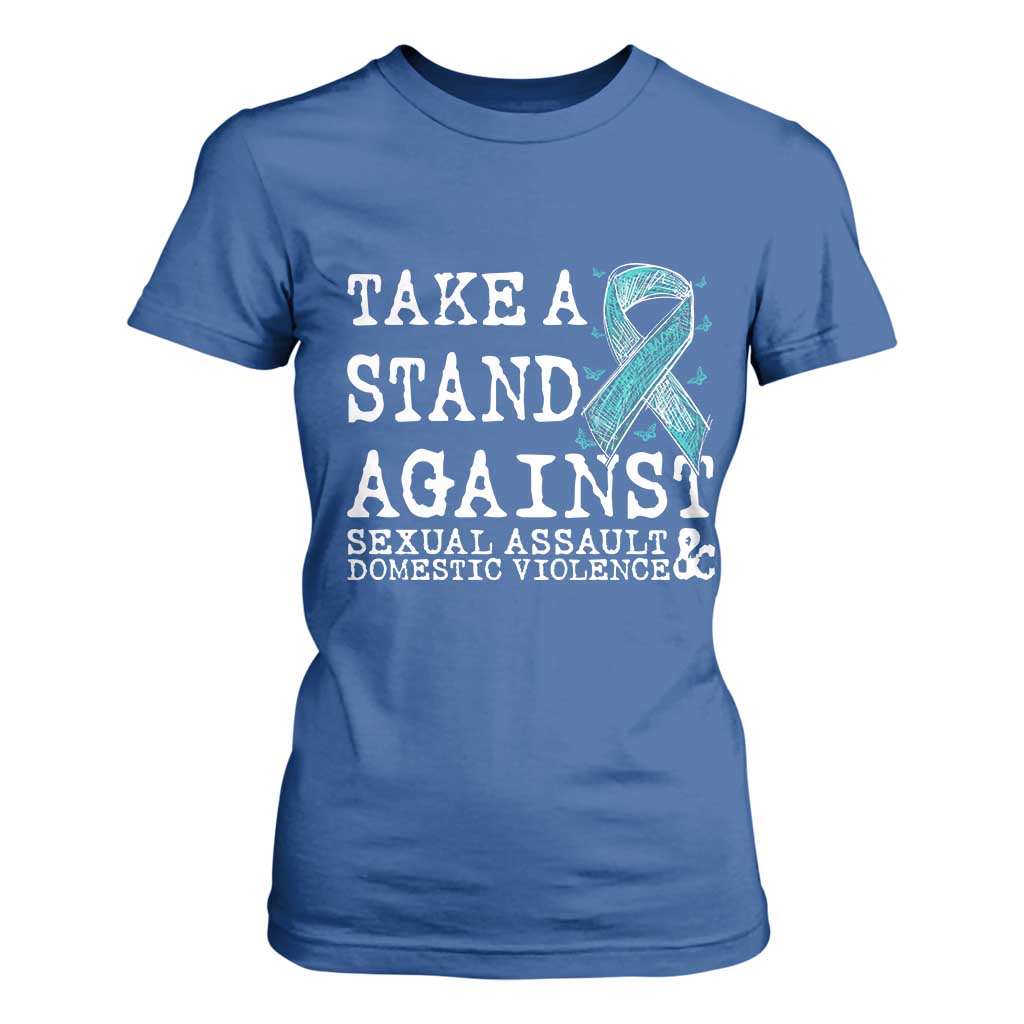 Sexual Assault Prevention Support T Shirt For Women Stand Against Sexual Assault & Domestic Violence