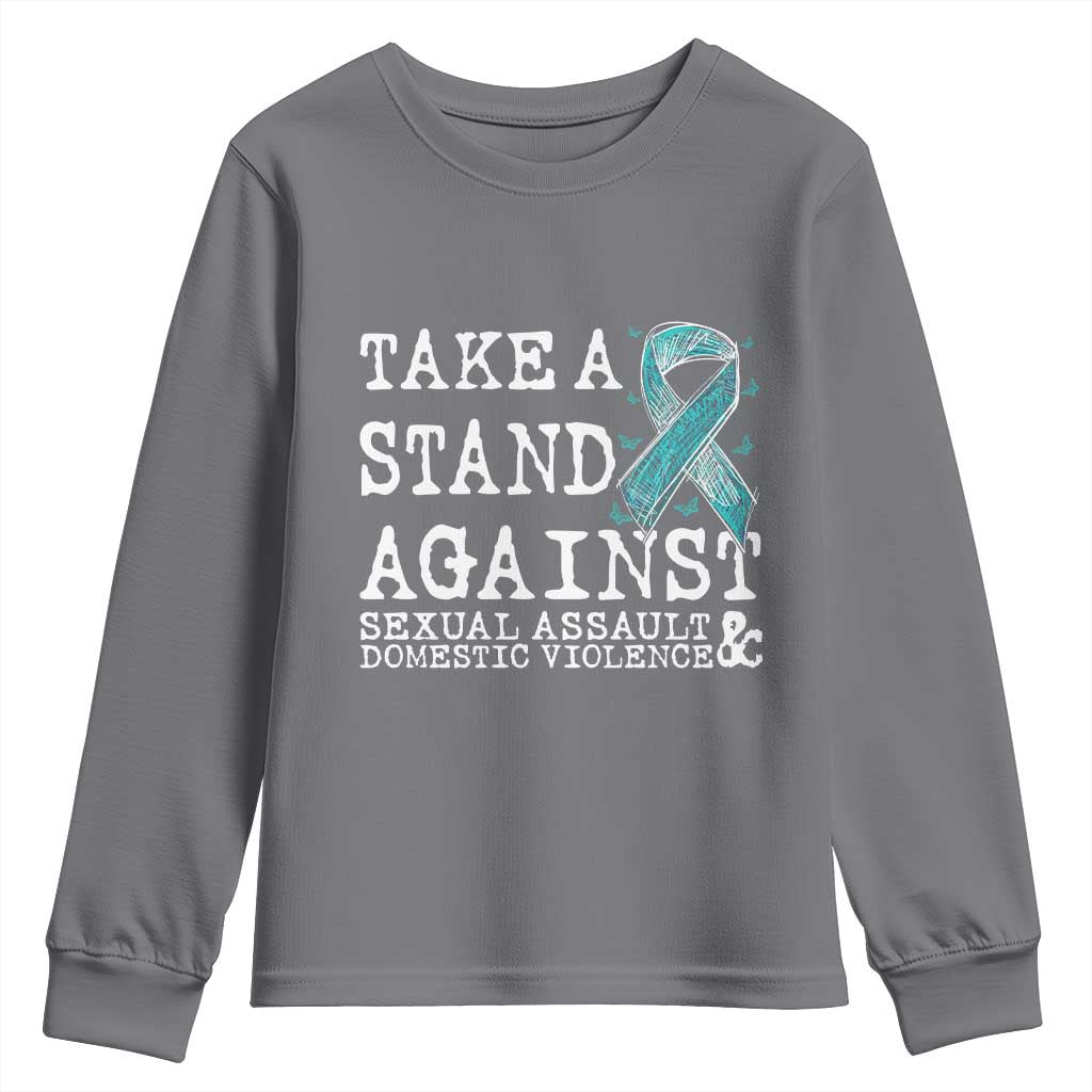 Sexual Assault Prevention Support Youth Sweatshirt Stand Against Sexual Assault & Domestic Violence