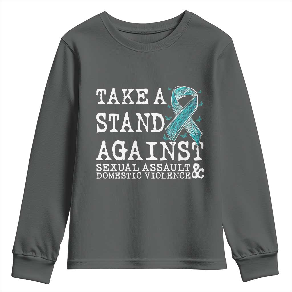 Sexual Assault Prevention Support Youth Sweatshirt Stand Against Sexual Assault & Domestic Violence