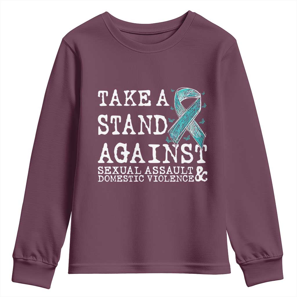 Sexual Assault Prevention Support Youth Sweatshirt Stand Against Sexual Assault & Domestic Violence