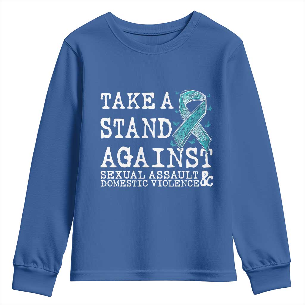 Sexual Assault Prevention Support Youth Sweatshirt Stand Against Sexual Assault & Domestic Violence