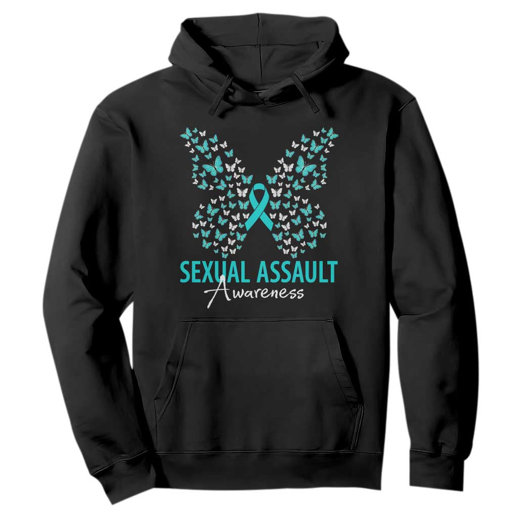 Sexual Assault Prevention Support Hoodie Butterfly Ribbon
