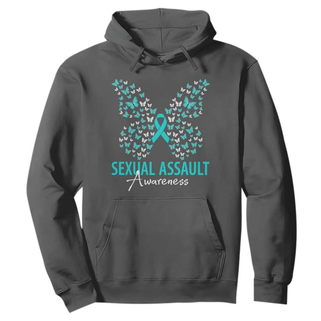 Sexual Assault Prevention Support Hoodie Butterfly Ribbon