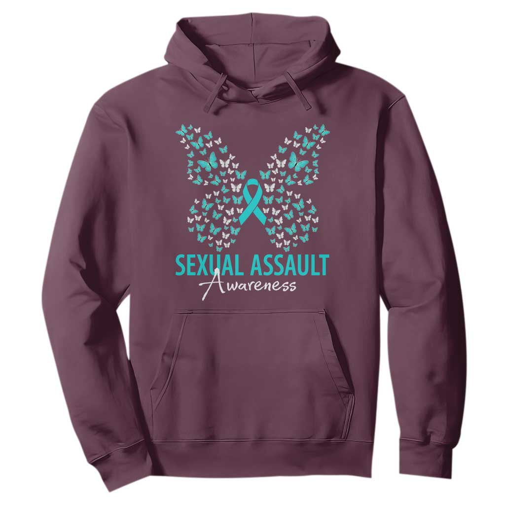 Sexual Assault Prevention Support Hoodie Butterfly Ribbon