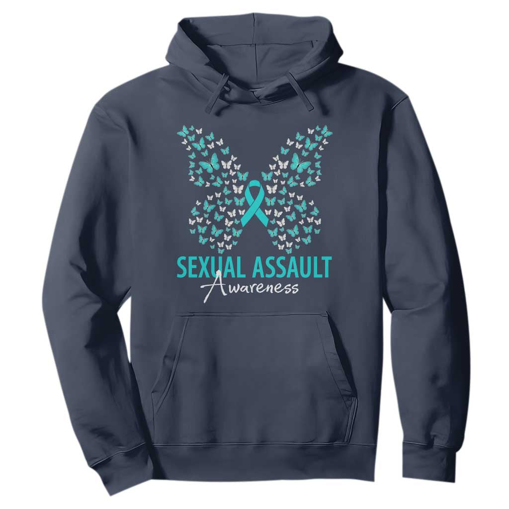 Sexual Assault Prevention Support Hoodie Butterfly Ribbon