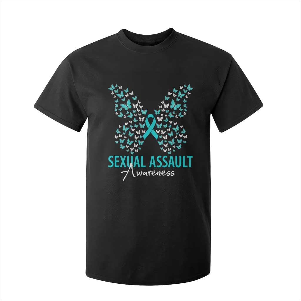 Sexual Assault Prevention Support T Shirt For Kid Butterfly Ribbon