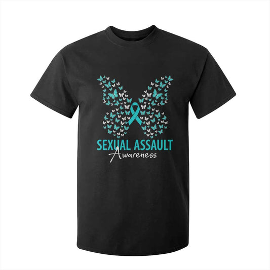 Sexual Assault Prevention Support T Shirt For Kid Butterfly Ribbon