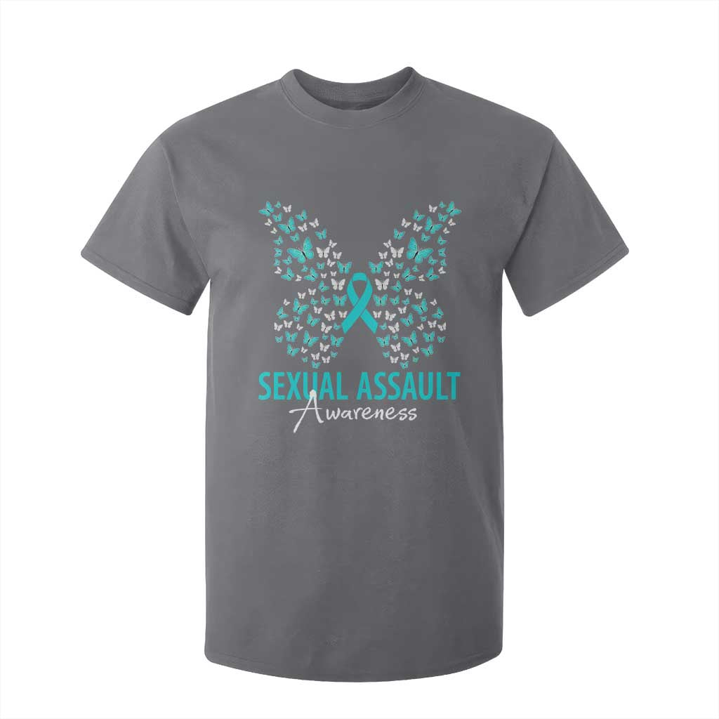 Sexual Assault Prevention Support T Shirt For Kid Butterfly Ribbon
