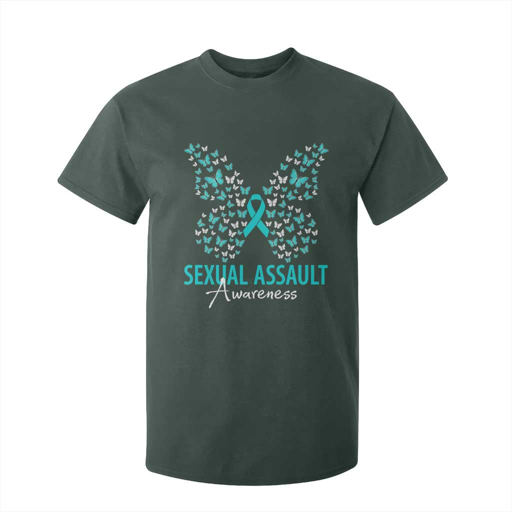 Sexual Assault Prevention Support T Shirt For Kid Butterfly Ribbon
