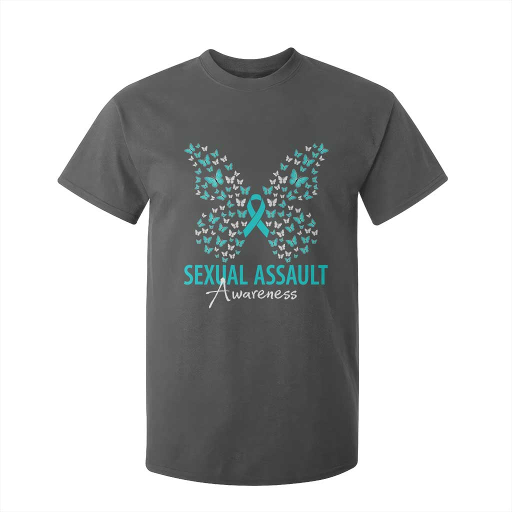 Sexual Assault Prevention Support T Shirt For Kid Butterfly Ribbon