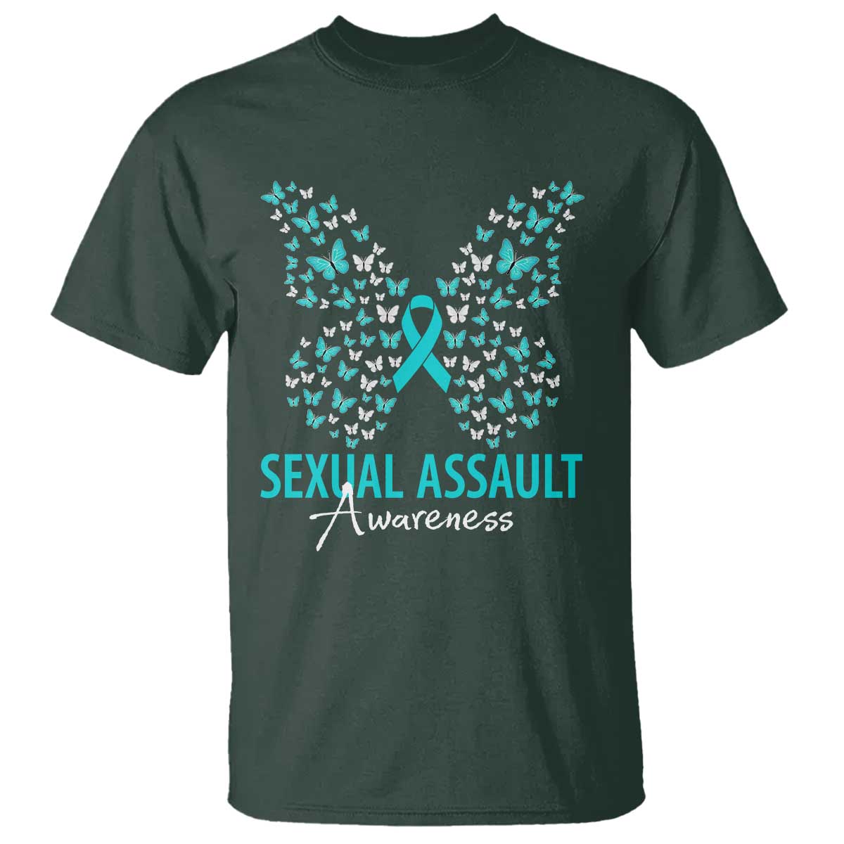 Sexual Assault Prevention Support T Shirt Butterfly Ribbon