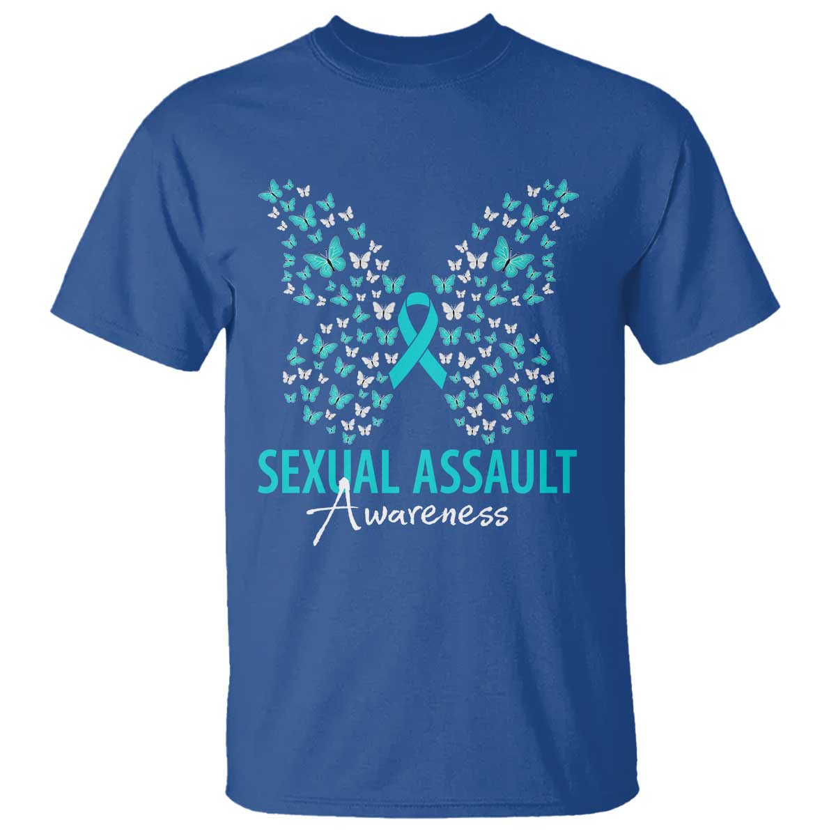 Sexual Assault Prevention Support T Shirt Butterfly Ribbon