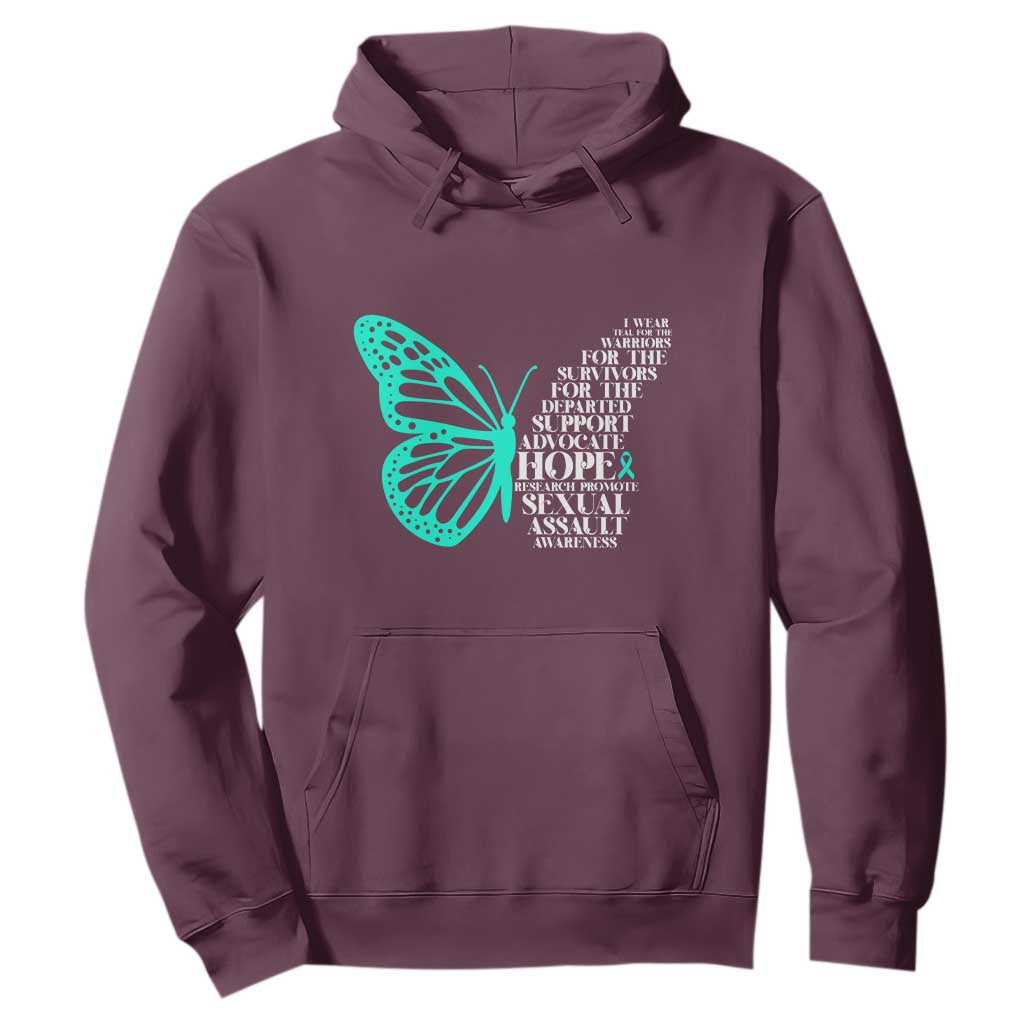 I Wear Teal For Sexual Assault Prevention Support Hoodie