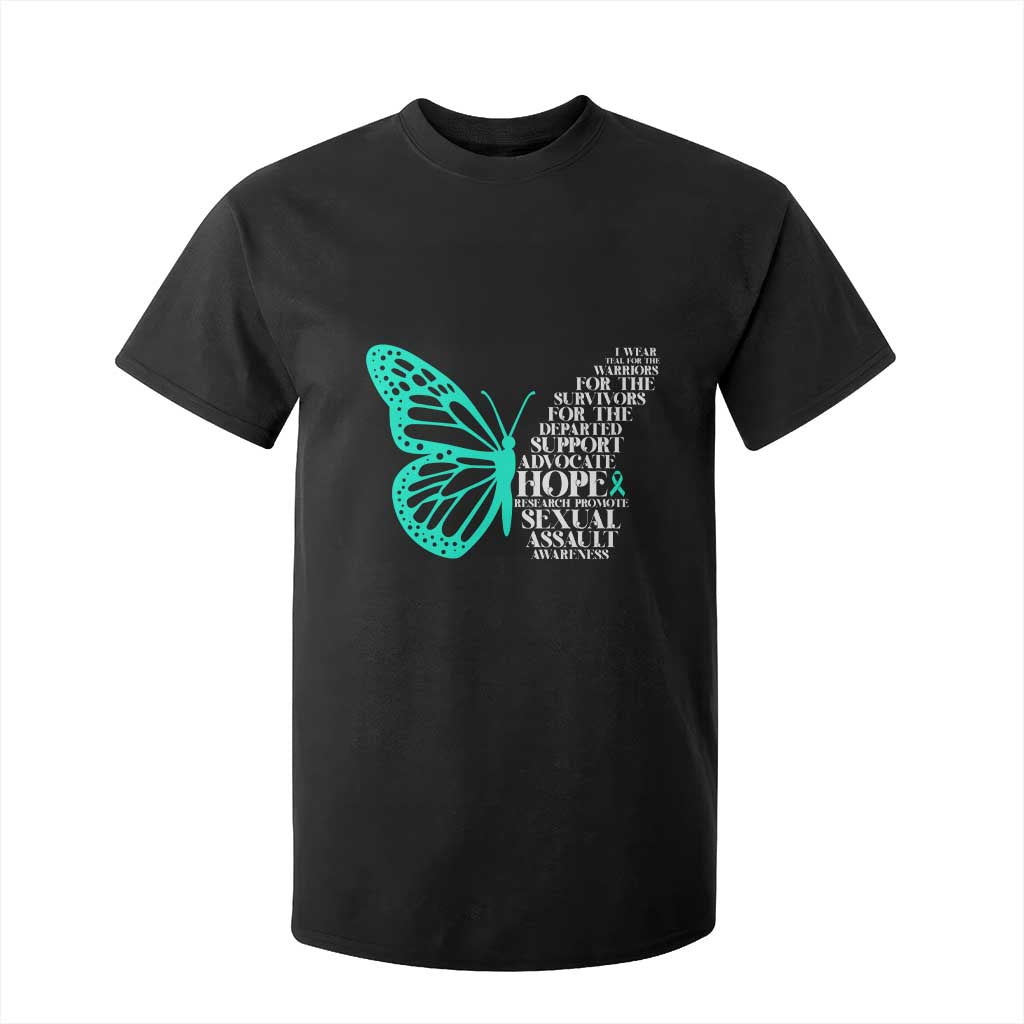 I Wear Teal For Sexual Assault Prevention Support T Shirt For Kid