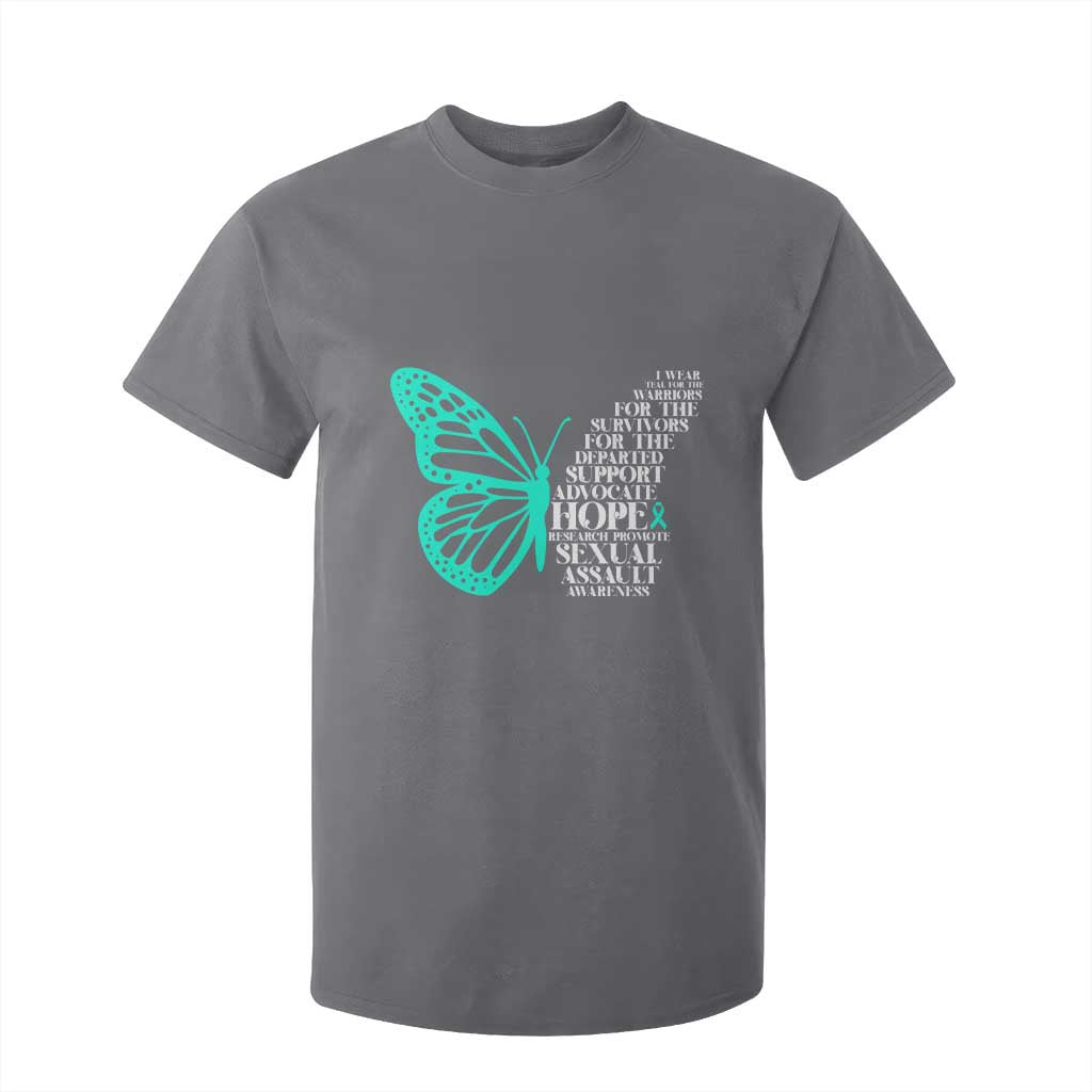I Wear Teal For Sexual Assault Prevention Support T Shirt For Kid