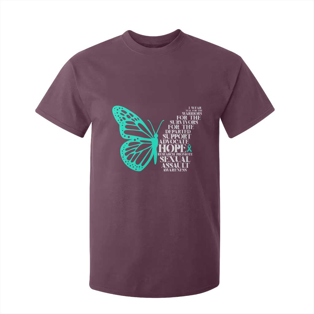 I Wear Teal For Sexual Assault Prevention Support T Shirt For Kid