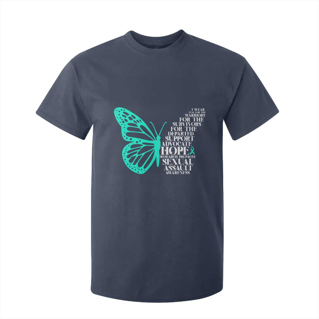 I Wear Teal For Sexual Assault Prevention Support T Shirt For Kid