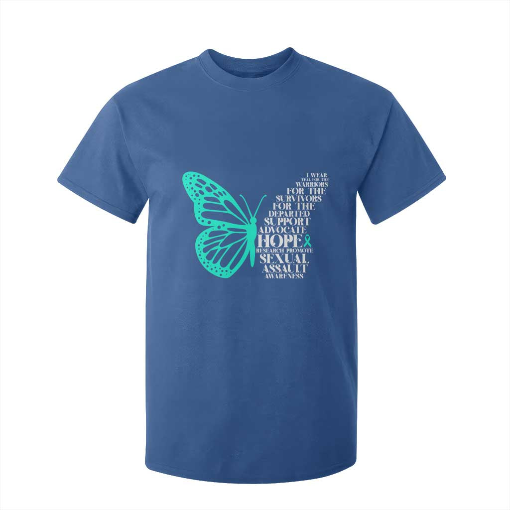 I Wear Teal For Sexual Assault Prevention Support T Shirt For Kid