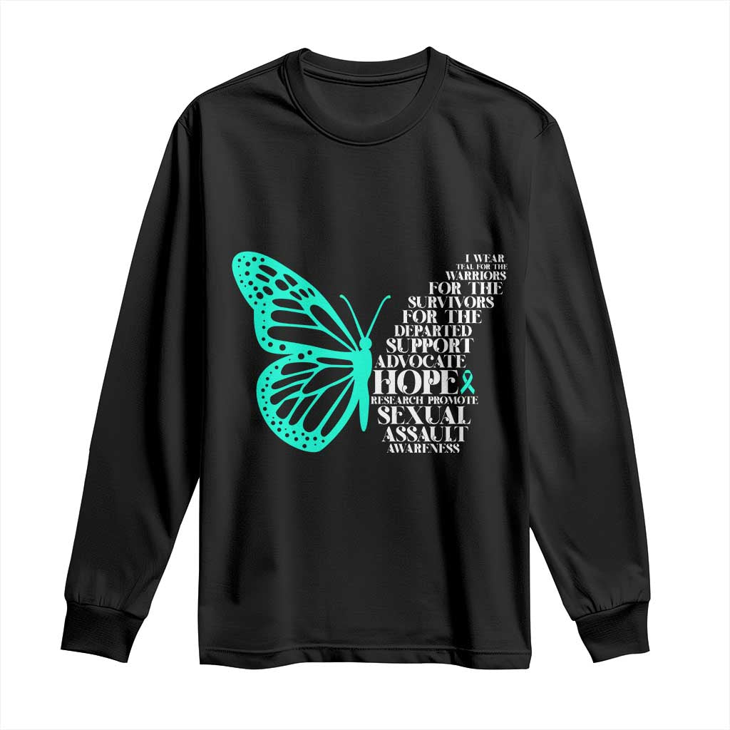I Wear Teal For Sexual Assault Prevention Support Long Sleeve Shirt