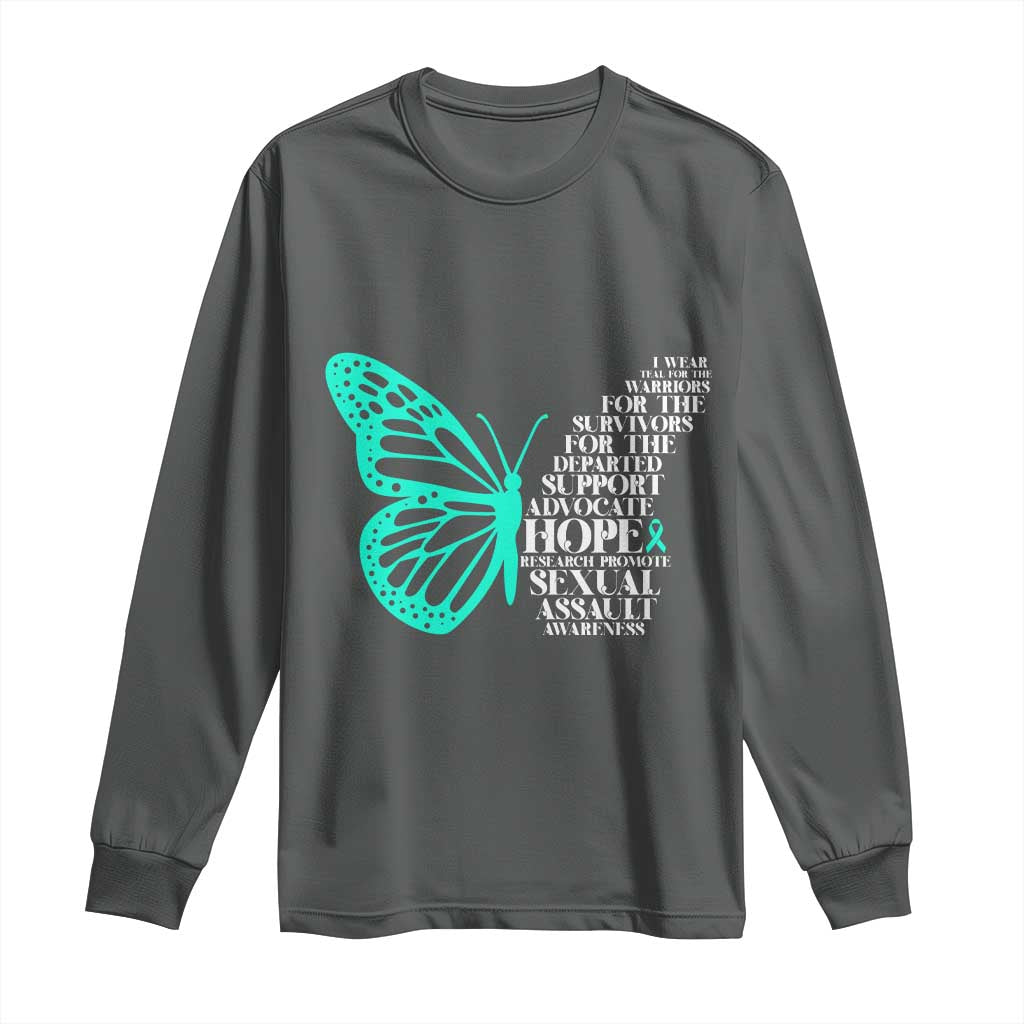 I Wear Teal For Sexual Assault Prevention Support Long Sleeve Shirt