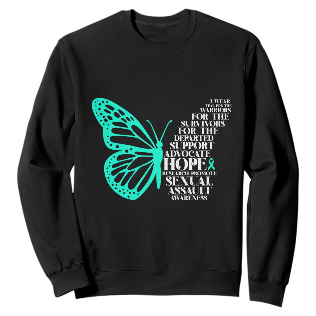 I Wear Teal For Sexual Assault Prevention Support Sweatshirt