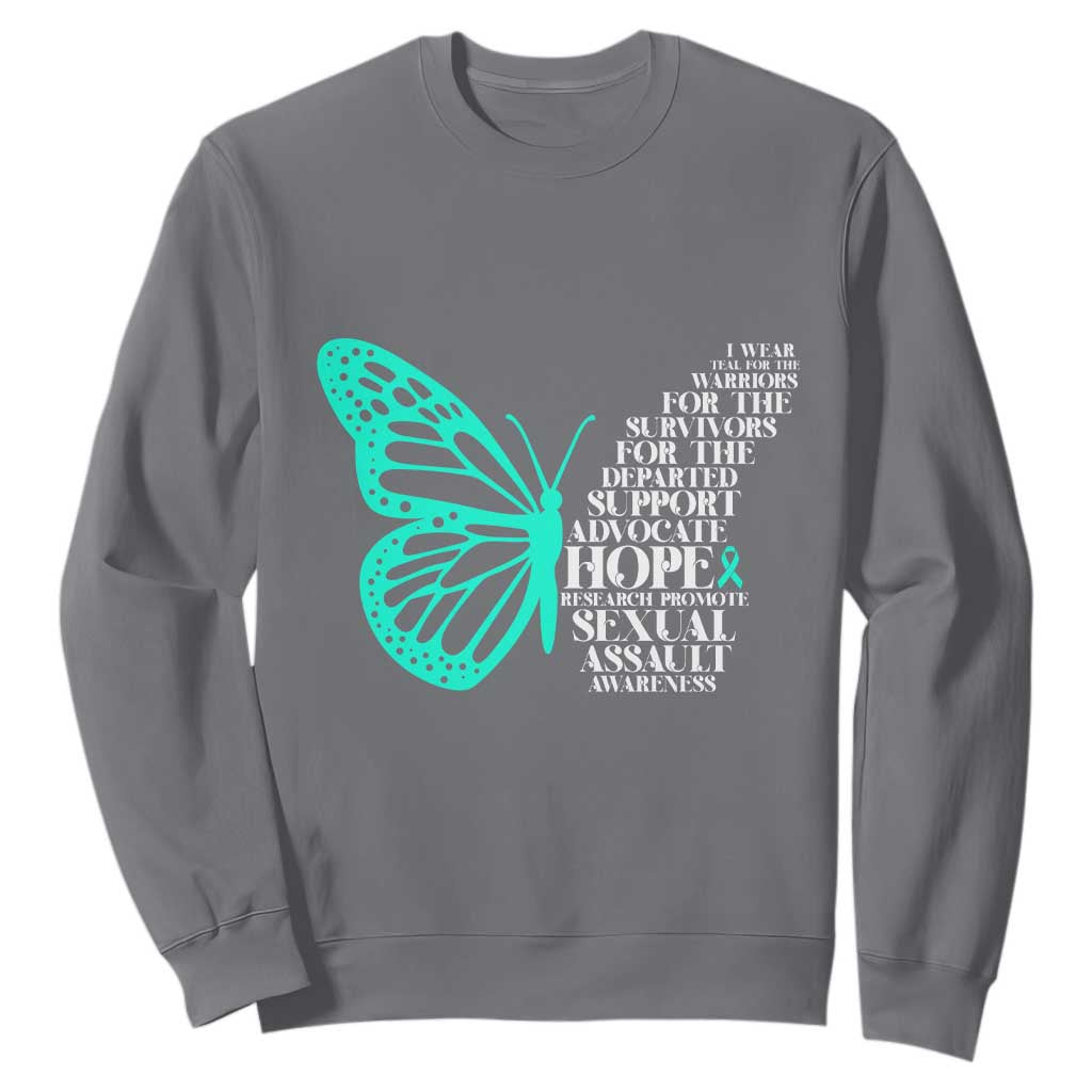 I Wear Teal For Sexual Assault Prevention Support Sweatshirt