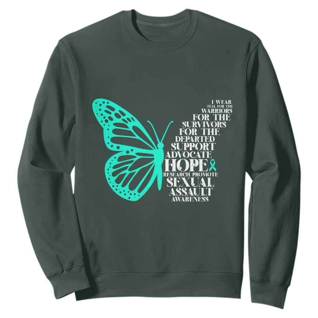 I Wear Teal For Sexual Assault Prevention Support Sweatshirt