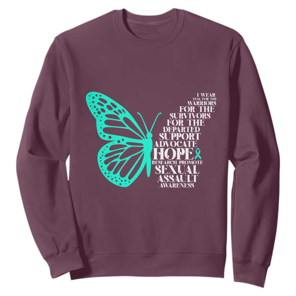I Wear Teal For Sexual Assault Prevention Support Sweatshirt