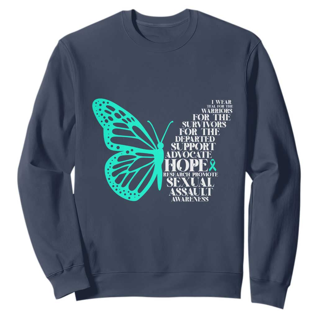 I Wear Teal For Sexual Assault Prevention Support Sweatshirt