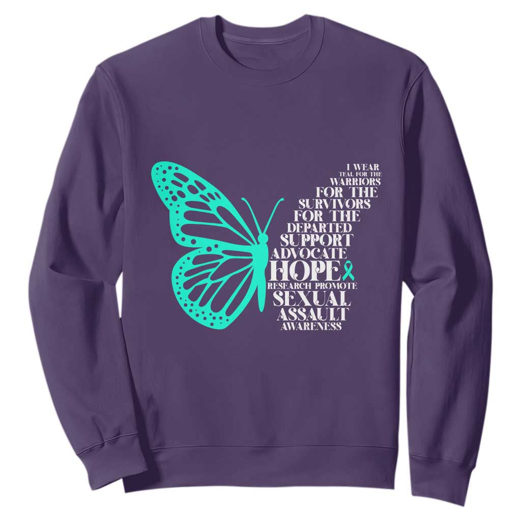I Wear Teal For Sexual Assault Prevention Support Sweatshirt