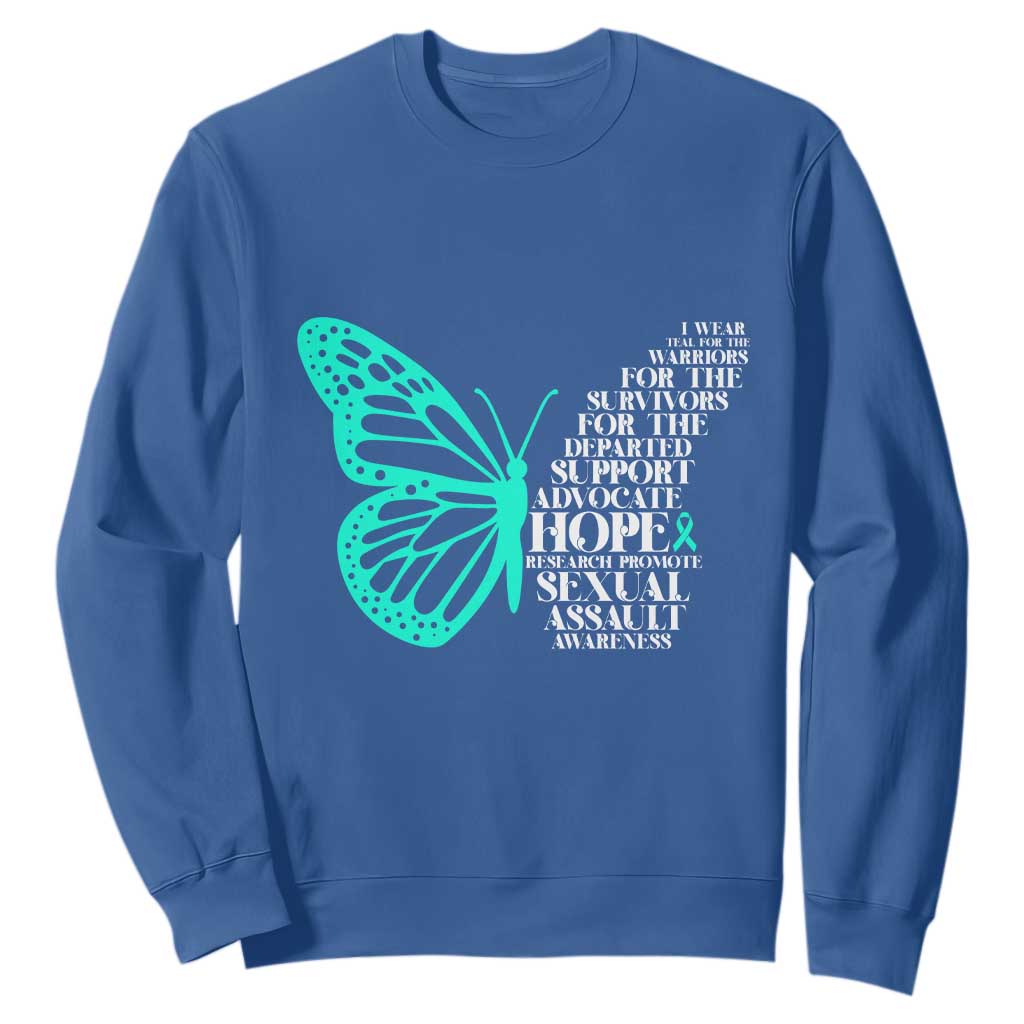 I Wear Teal For Sexual Assault Prevention Support Sweatshirt