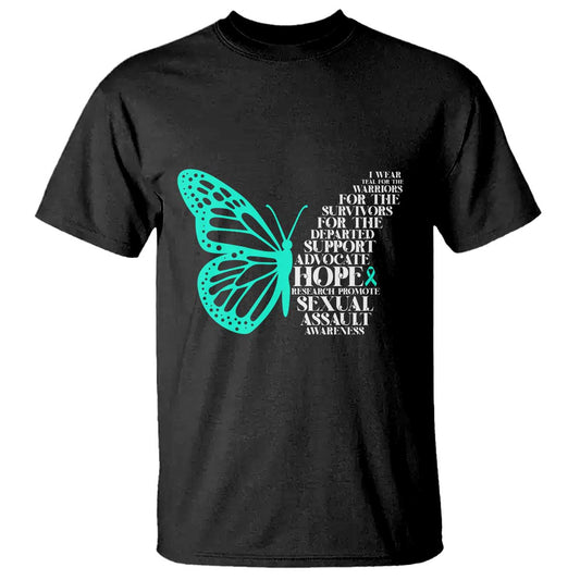 I Wear Teal For Sexual Assault Prevention Support T Shirt
