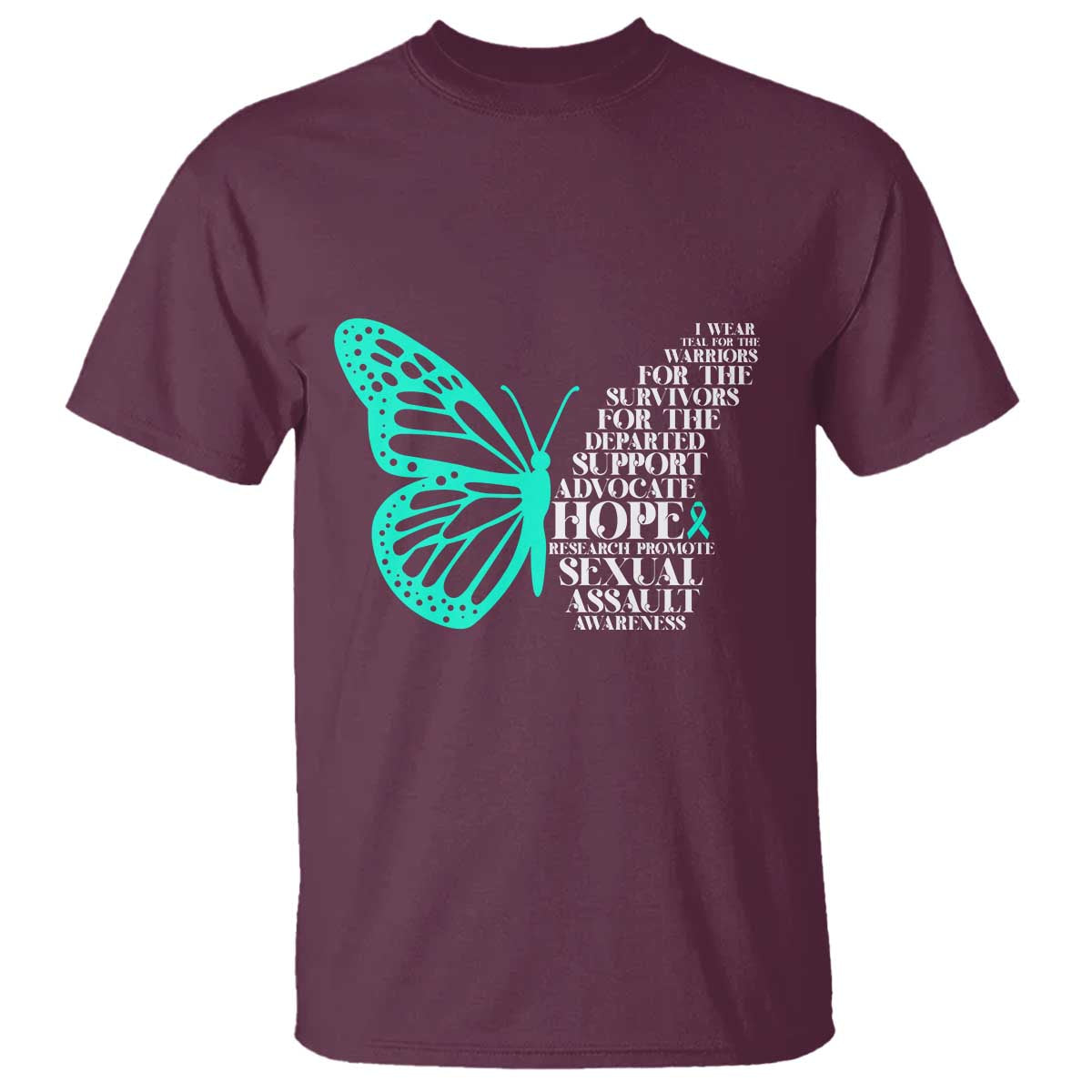 I Wear Teal For Sexual Assault Prevention Support T Shirt