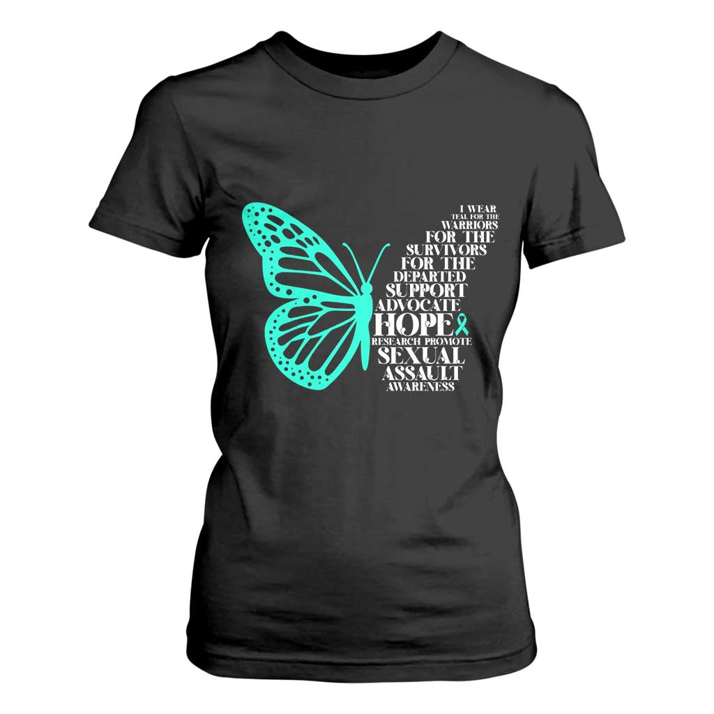 I Wear Teal For Sexual Assault Prevention Support T Shirt For Women