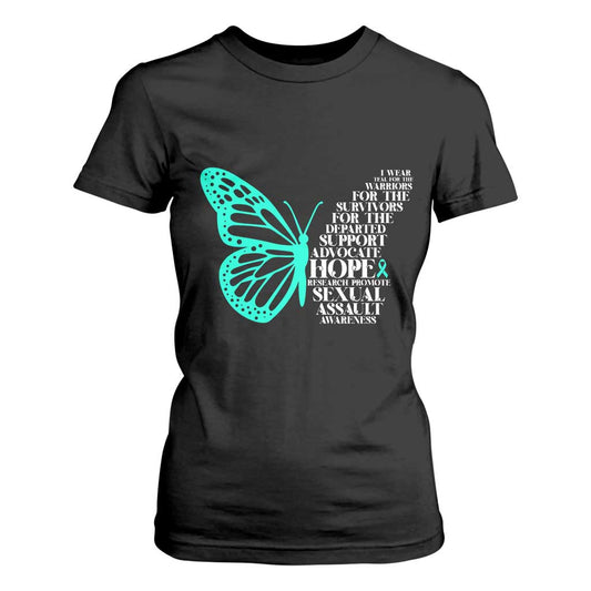 I Wear Teal For Sexual Assault Prevention Support T Shirt For Women