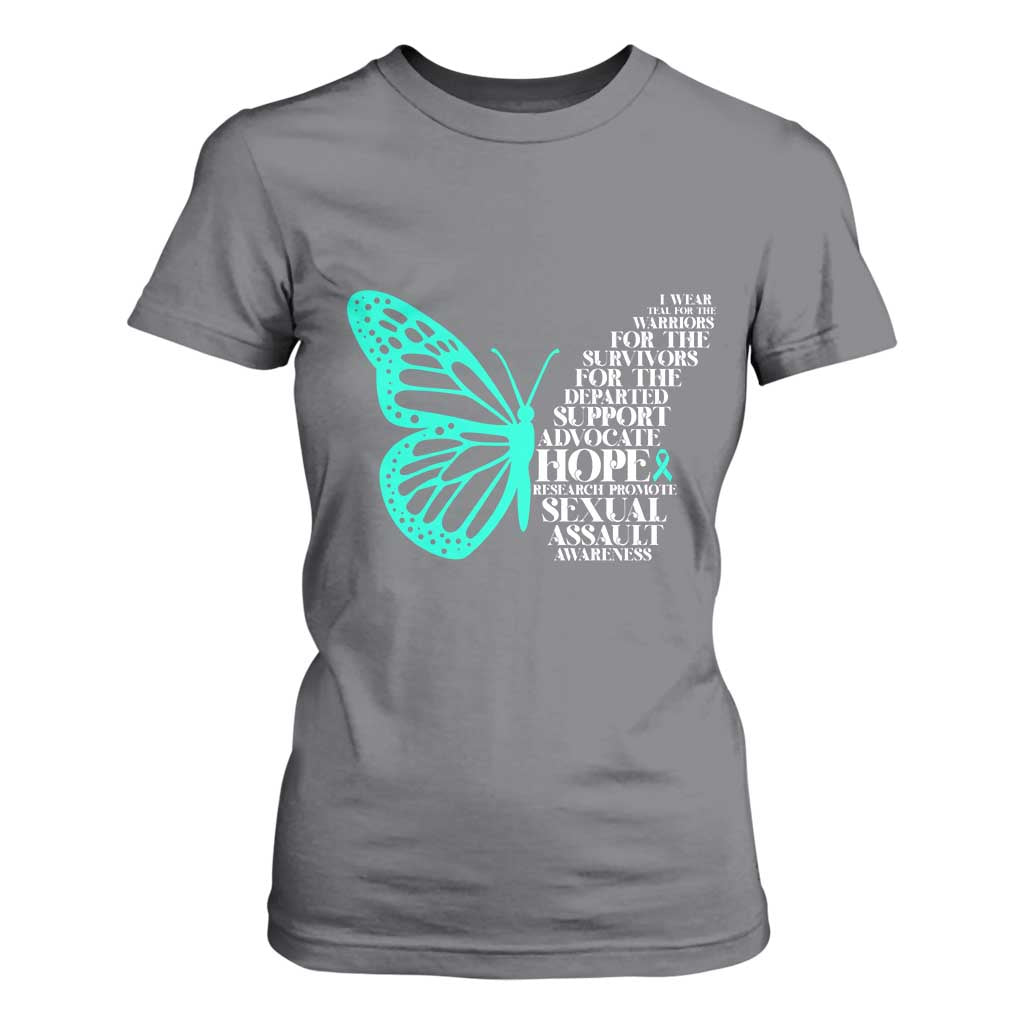 I Wear Teal For Sexual Assault Prevention Support T Shirt For Women