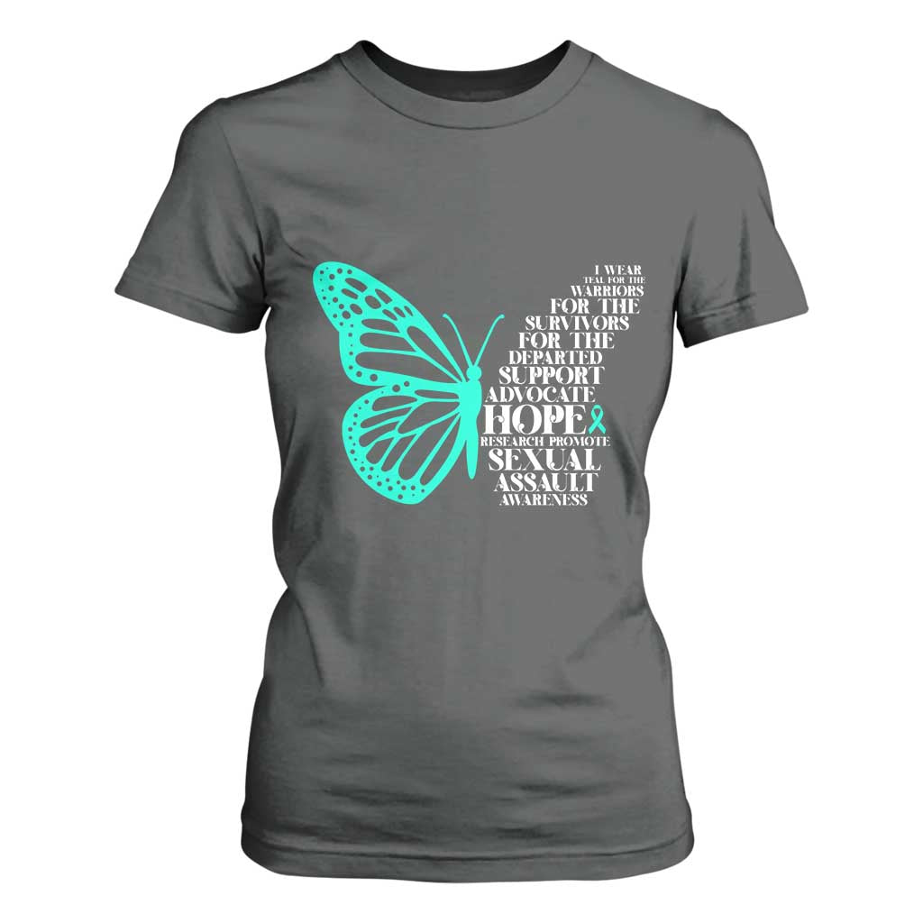 I Wear Teal For Sexual Assault Prevention Support T Shirt For Women